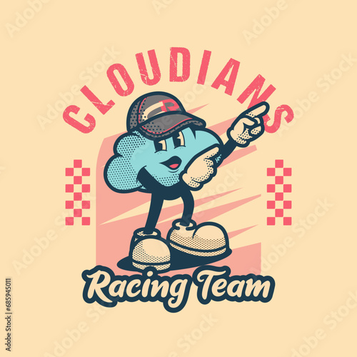 Cloud Motorsport Logo Vintage