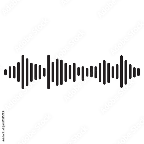 Simple soundwave equalizer shape on white background. Abstract music wave, radio signal frequency and digital voice visualisation.