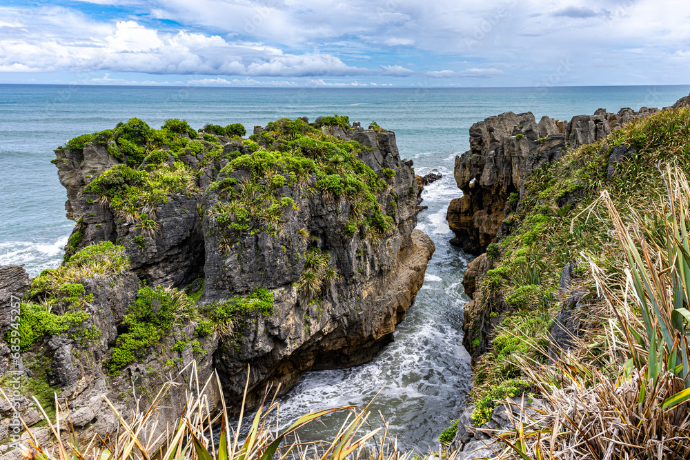 Pancake Rocks and Blowholes on the South Island of New Zealand