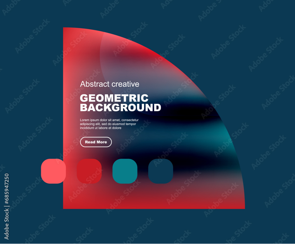 Naklejka premium Round triangle and round square composition geometric background