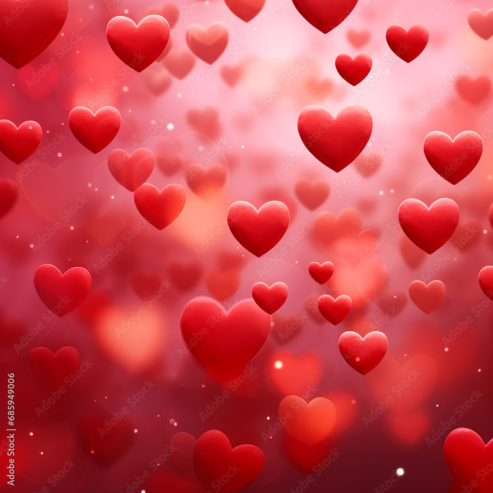 Valentine's day background with 3d hearts