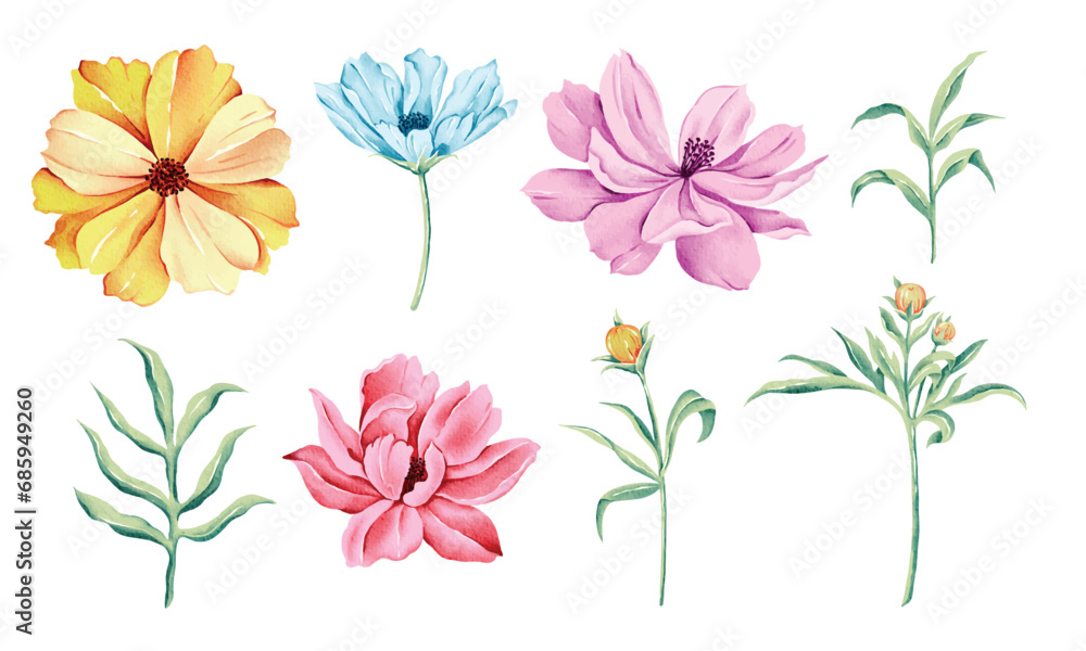 Cosmos flower vector illustration, an element suitable for patterns, scarves, home decoration and more.