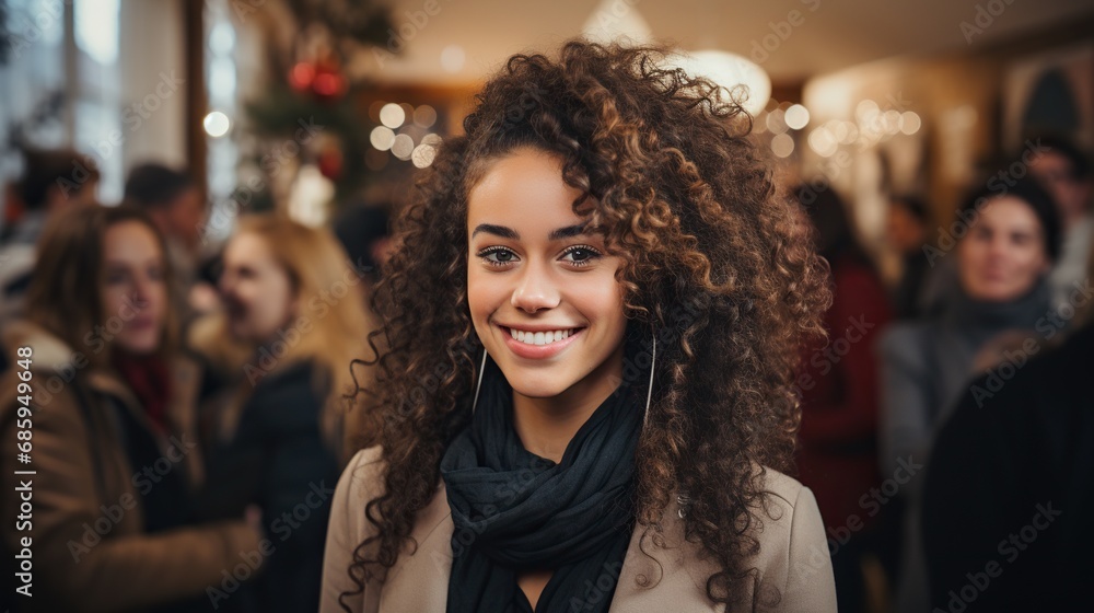 Portrait of an attractive mixed race girl in school 