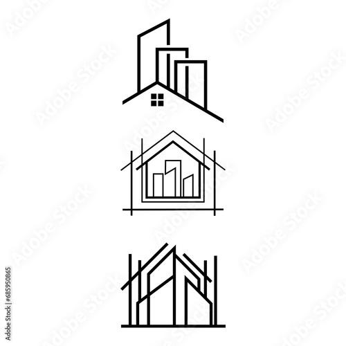 modern abstract vector logo design simple real estate construction icon logo
