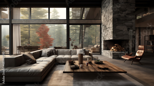 living room with fireplace © ARM
