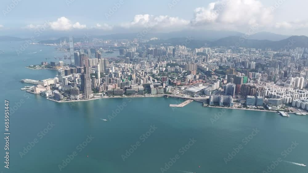Drone Skyview in Hong Kong Victoria Harbour seaside Kowloon Peninsula Tsim Sha Tsui Whampoa Hung Hom and Central Wan Chai Causeway Bay Happy Valley Financial and Commercial area Drone Skyview in Hong Kong Victoria Harbour seaside Kowloon Peninsula Tsim Sha Tsui Whampoa Hung Hom and Central Wan Chai Causeway Bay Happy Valley Financial and Commercial area