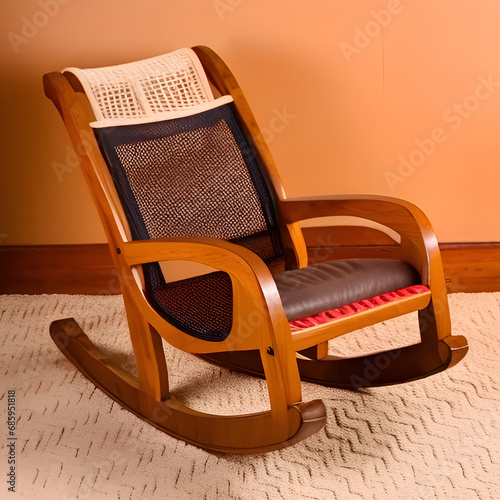 wooden rocking chair with floor