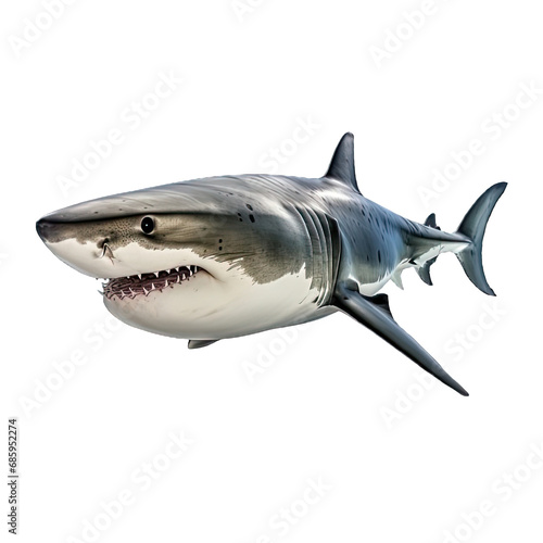 great white shark on transparent background