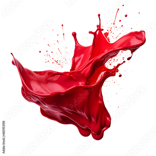 red liquid splash isolated on transparent background