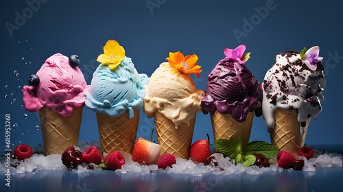 Trendy and gourmet ice cream flavors
