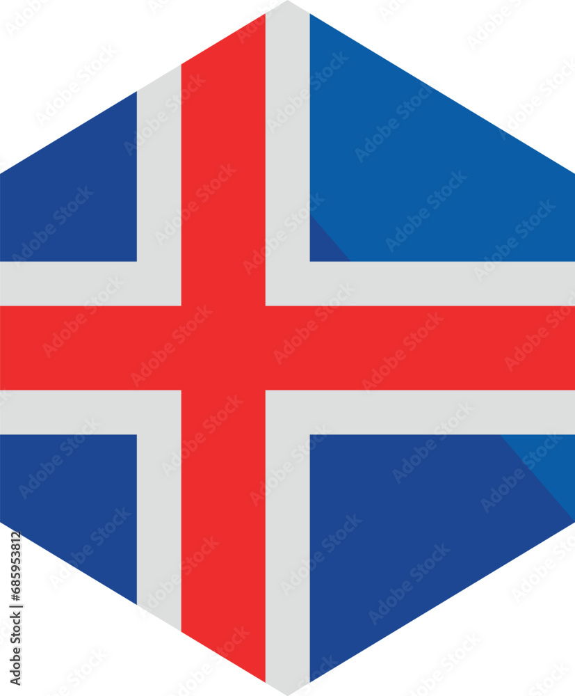 Obraz premium iceland flag in hexagon shape