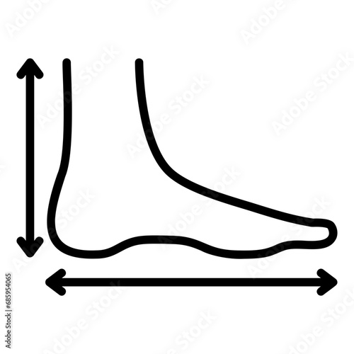 size shoes outline icon
