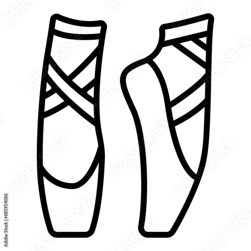 ballet shoes outline icon