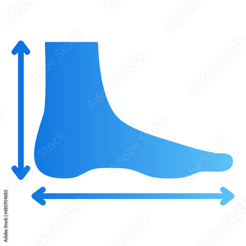size shoes gradient icon