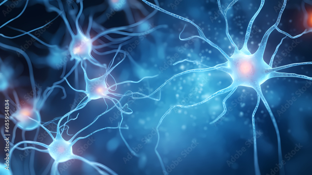 Neurons brain cell medical background