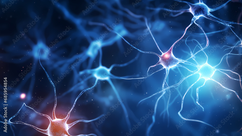 Neurons brain cell medical background Neurons brain cell medical background