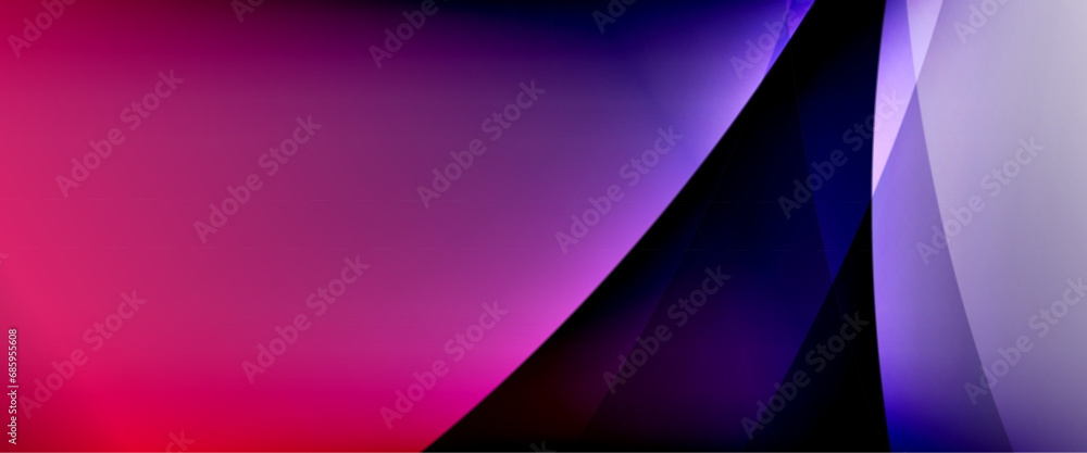 Obraz premium Dynamic flowing waves on gradient color background. Vector illustration For Wallpaper, Banner, Background, Card, Book Illustration, landing page