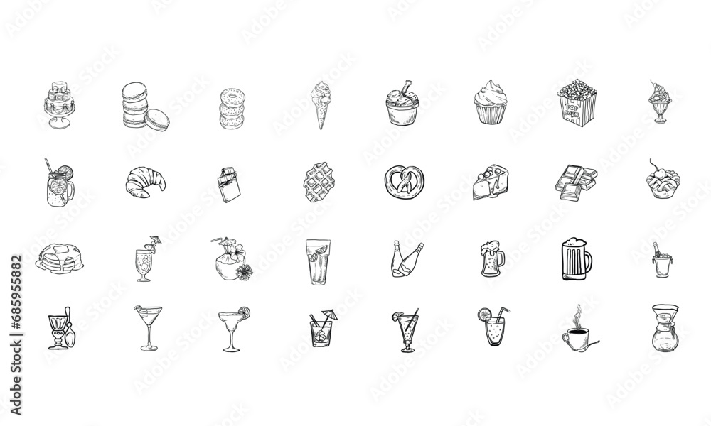 dessert handdrawn collection dessert handdrawn collection