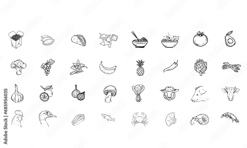 groceries handdrawn collection groceries handdrawn collection