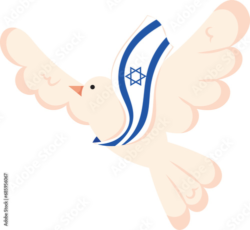 israel peace dove with flag