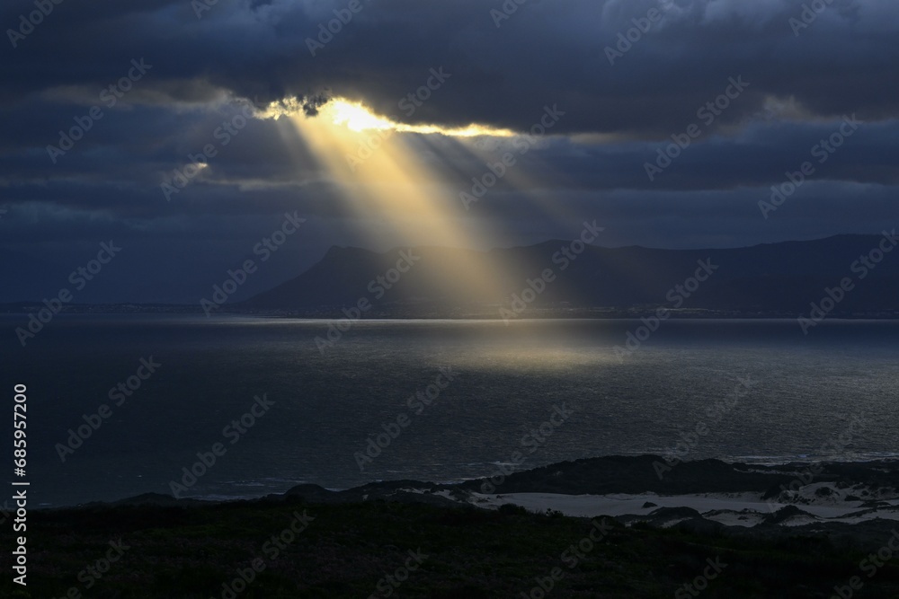 Sun and clouds, near Gansbaai, Western Cape Province, South Africa, Africa Sun and clouds, near Gansbaai, Western Cape Province, South Africa, Africa