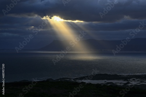 Sun and clouds, near Gansbaai, Western Cape Province, South Africa, Africa photo