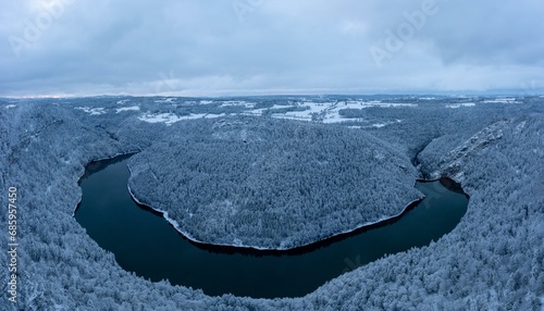 Lac de Moron in winter dress, Canton Neuchatel, Switzerland, Europe photo