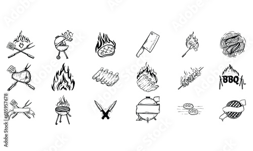 barbecue handdrawn collection