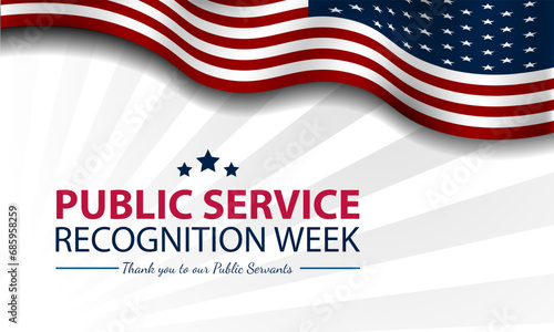 Happy Public Service Recognition Week Background Vector Illustration