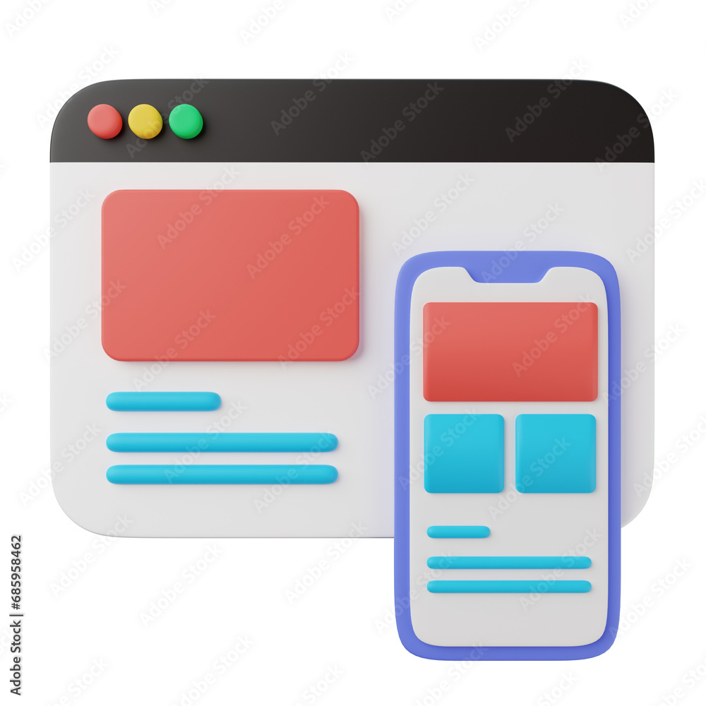 Responsive Web Design 3D Illustration Responsive Web Design 3D Illustration