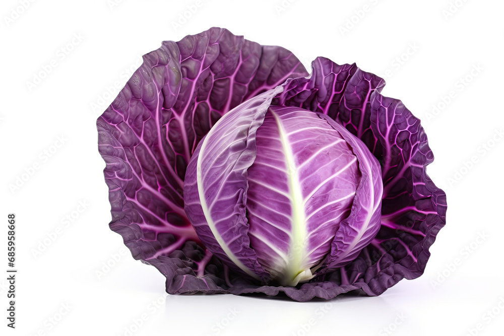 Obraz premium purple cabbage isolated on white background