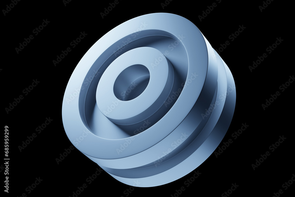 3d illustration of a blue rounded shape. 3D illustration, neon illusion, isometric abstract shapes 3d illustration of a blue rounded shape. 3D illustration, neon illusion, isometric abstract shapes