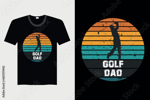 Golf Dad - Golf ball T-Shirt Design, Vector Graphic, Vintage, Typography, T-Shirt Vector