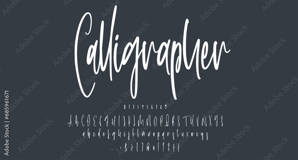 Calligrapher script handwritten font Best Alphabet Alphabet Brush Script Logotype Font lettering handwritten