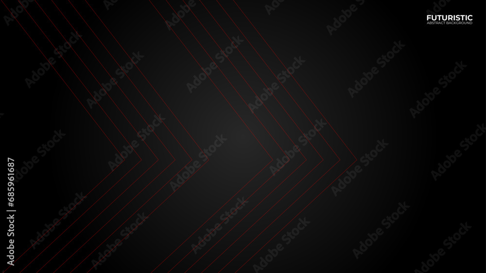 3D glowing red techno abstract background on dark space with shiny line effect decoration. Modern graphic design element future style concept for banner, flyer, card, brochure cover, landing page