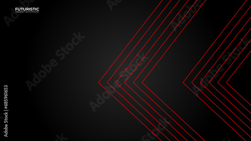 3D glowing red techno abstract background on dark space with shiny line effect decoration. Modern graphic design element future style concept for banner, flyer, card, brochure cover, landing page