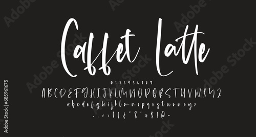 caffe latte font Best Alphabet Alphabet Brush Script Logotype Font lettering handwritten