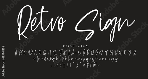 Retro Sign Script font Best Alphabet Alphabet Brush Script Logotype Font lettering handwritten photo