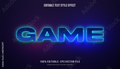 Modern editable text effect vibrant modern blue color shiny. Text style effect. Editable fonts vector files
