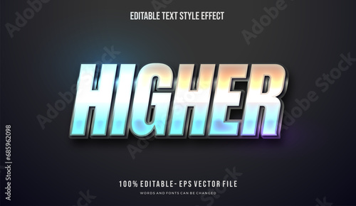 Modern editable text effect vibrant chrome modern color shiny. Text style effect. Editable fonts vector files
