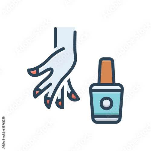 Color illustration icon for manicure  photo