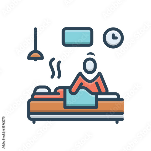 Color illustration icon for massage 