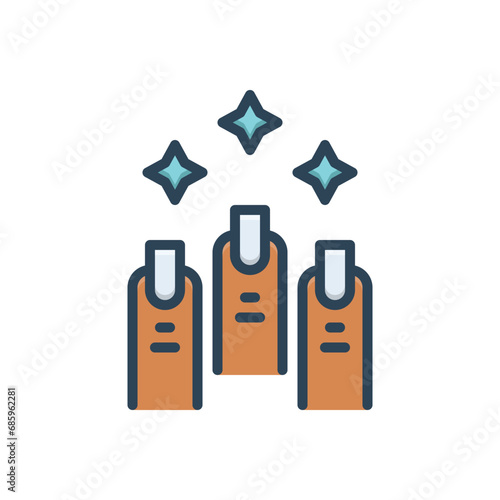 Color illustration icon for nail 