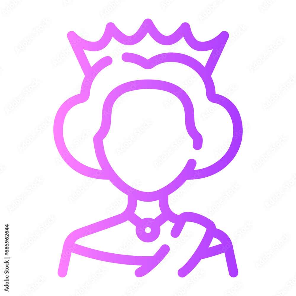 queen Line Gradient Icon queen Line Gradient Icon