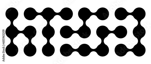 Black metaball set. Liquid connected blobs. Morph dots pattern collection. Integration abstract concept. Circles design elements bundle for logo, icon, tag, emblem, poster, banner. Vector illustration