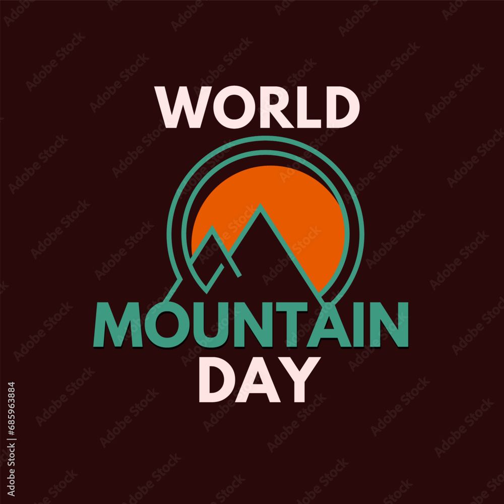 World Mountain day, icon and typography design