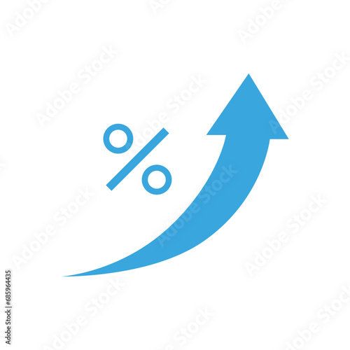 percentage arrow going up business profit commission percent rise