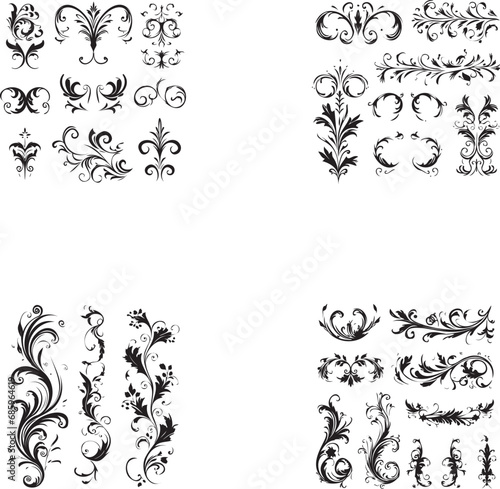 Set of vintage Frame with white background