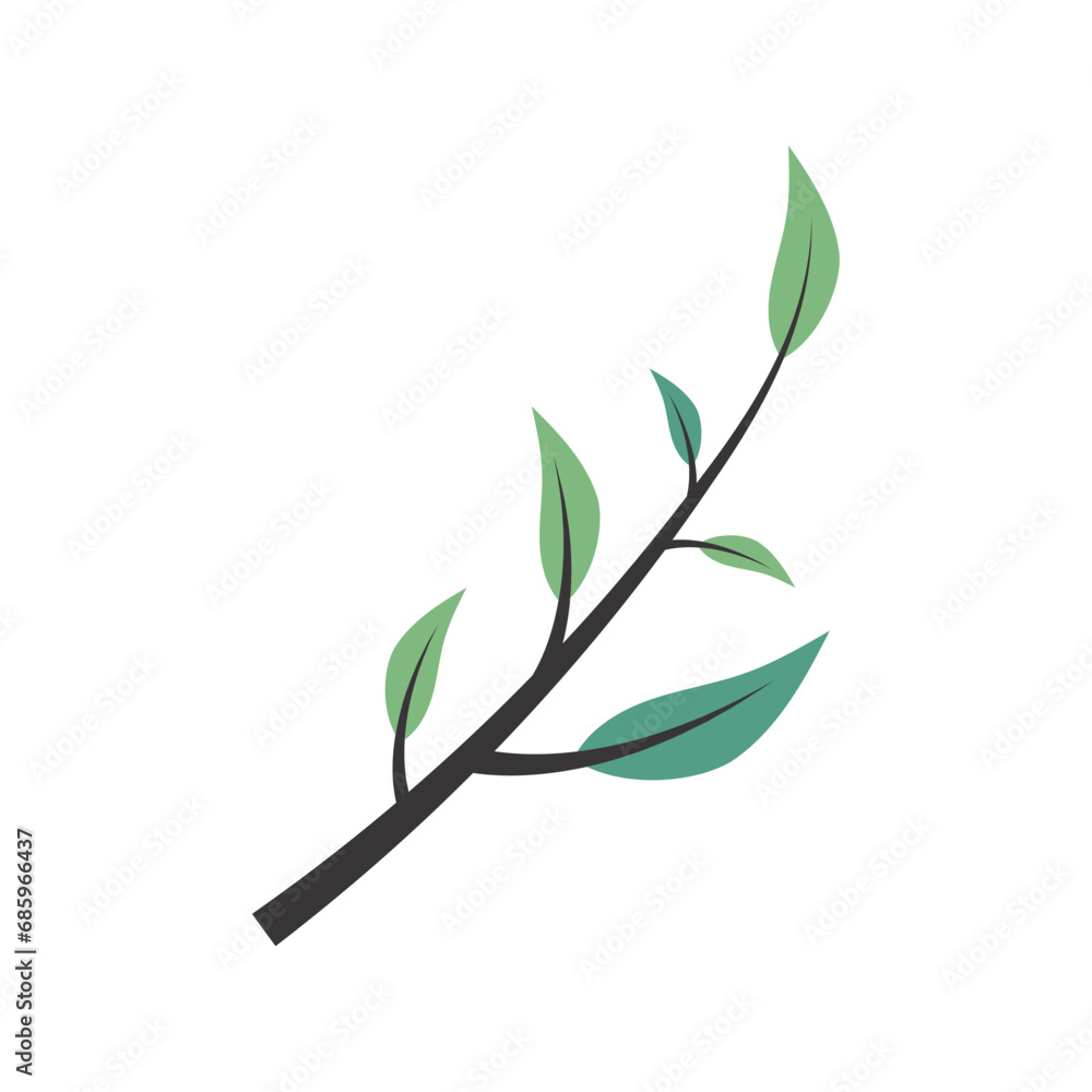 Fototapeta premium plant leaves branch illustration