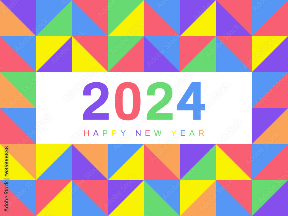 Happy New Year 2024. Abstract Geometric background. LGBTQ concept. Vector illustration Happy New Year 2024. Abstract Geometric background. LGBTQ concept. Vector illustration